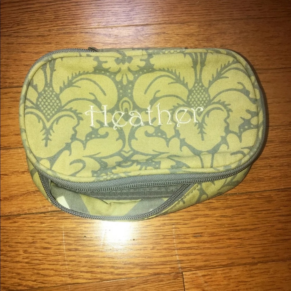 HEATHER customized initial name zipper bag pouch